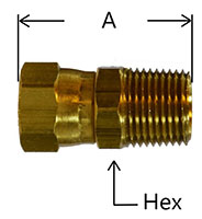 Straight Swivel Adapter 37deg Diagram